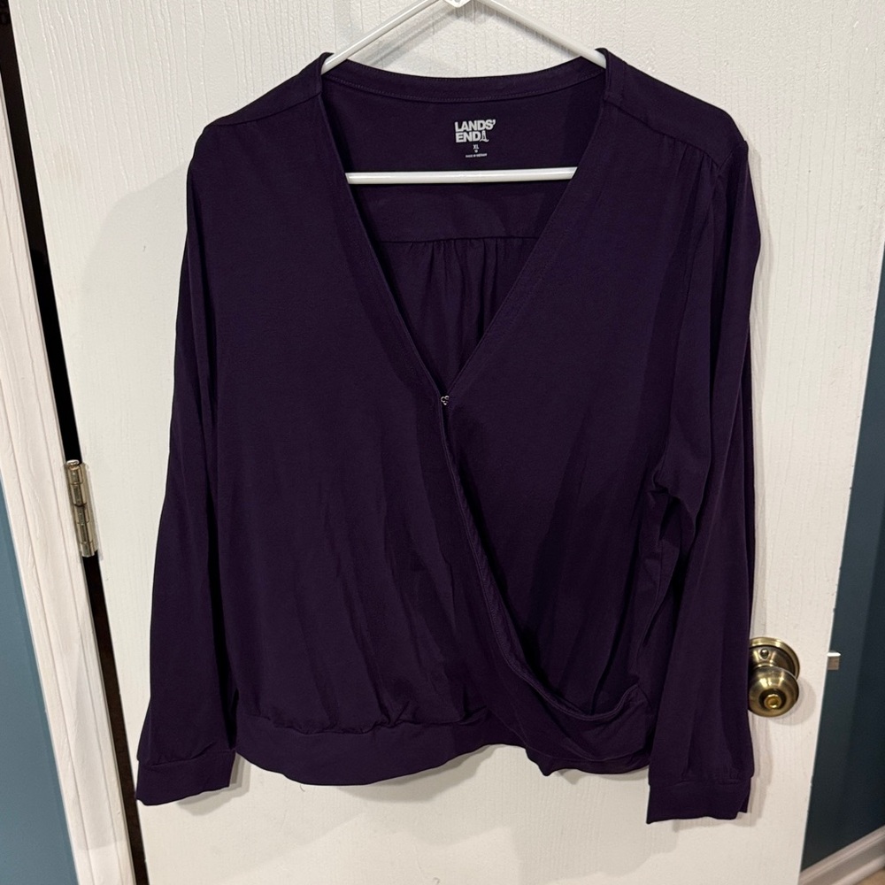 Lands' End Women's Deep Purple Blouse